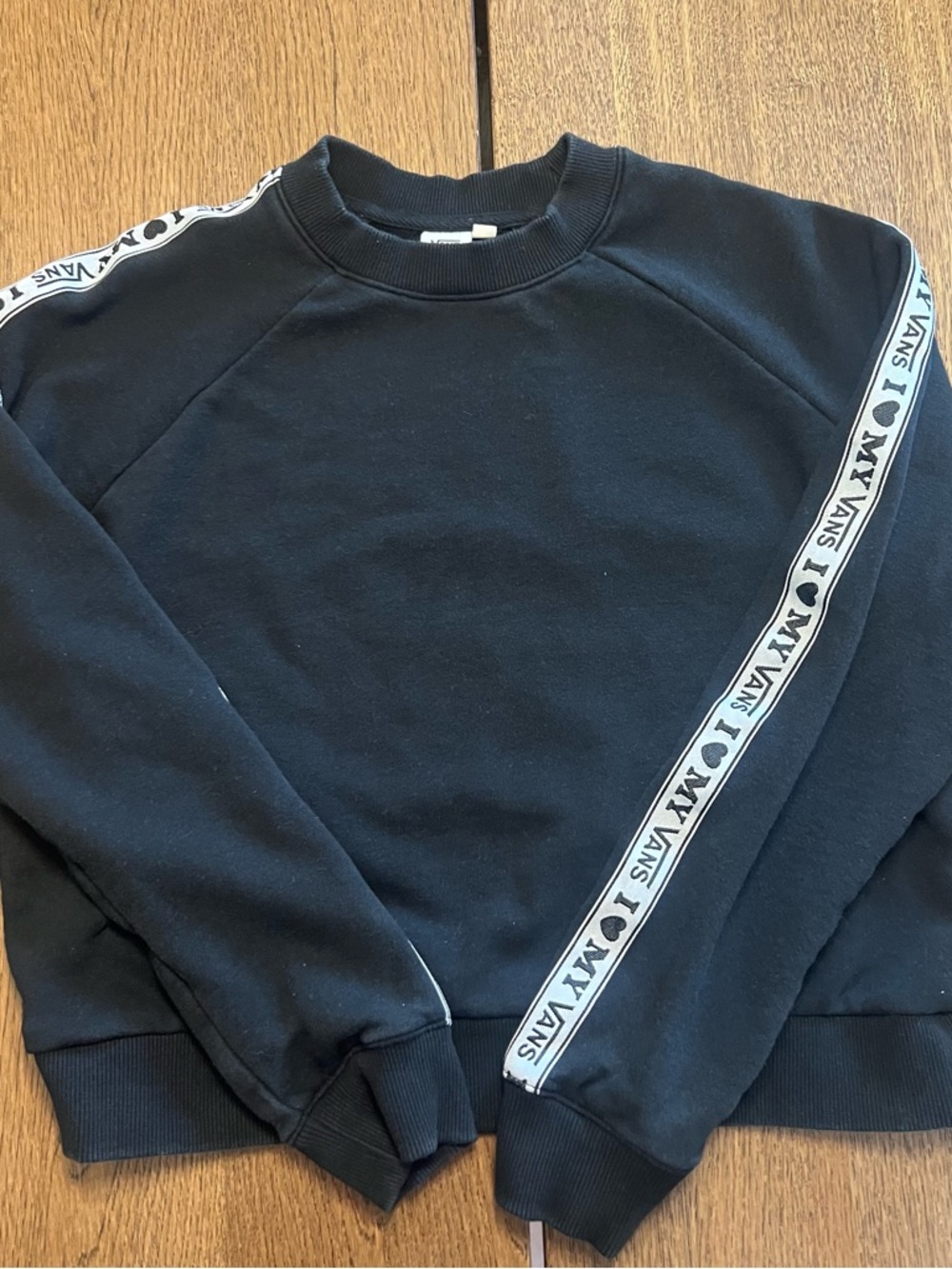 Vans “I 🩷 My Vans” Black Crewneck Sweatshirt, women’s size S